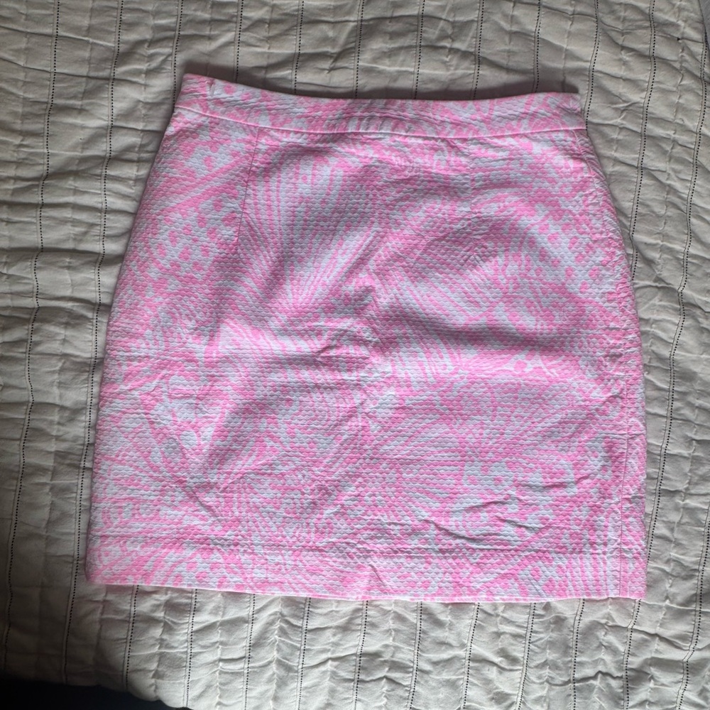 Lilly Pulitzer Pink and White Mini Skirt